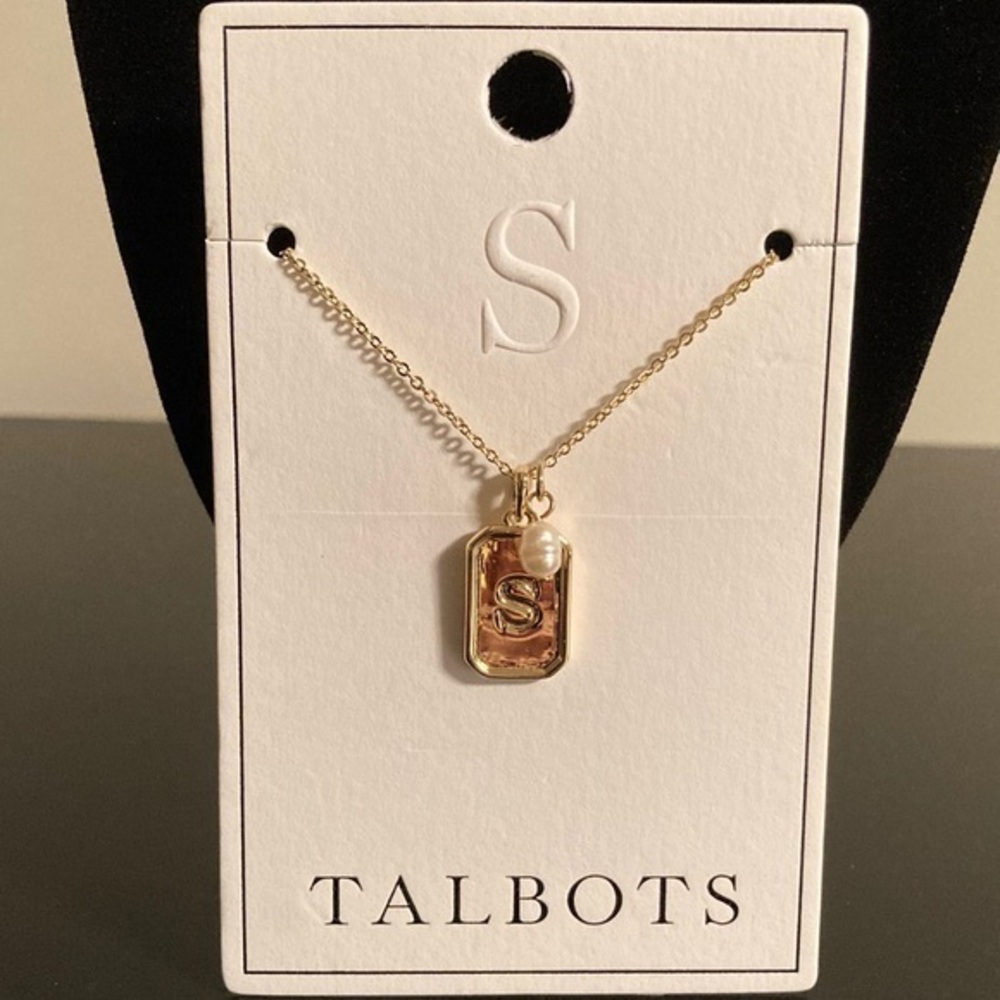 Talbots Gold Pendant Necklace with Pearl